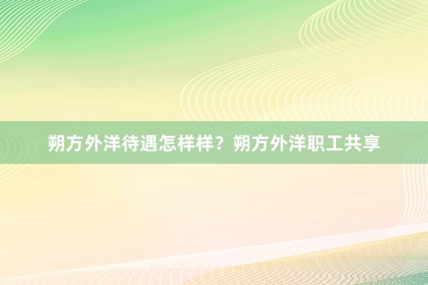 朔方外洋待遇怎样样？朔方外洋职工共享